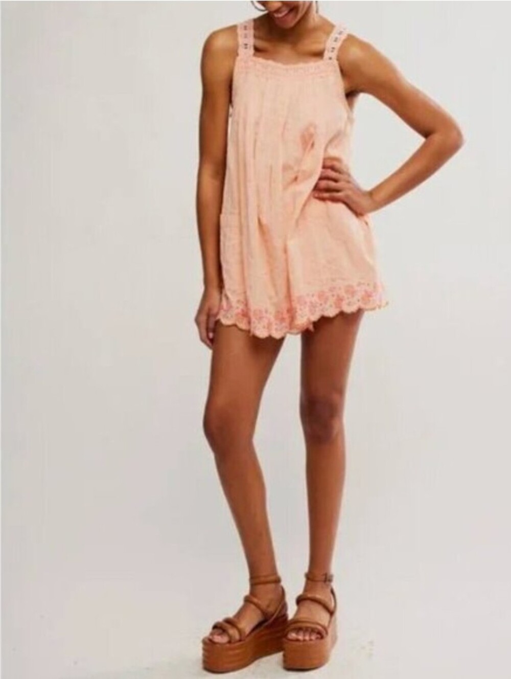 Women's Pink Latecia Smocking Detail Babydoll Mini Dress S NWT - Picture 8 of 15